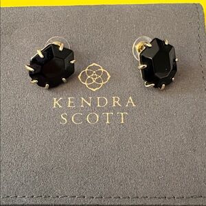 Kendra Scott Gold Morgan Stud Earrings in Black Agate